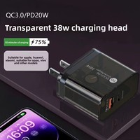 Adaptateur de charge rapide intelligent PD 38W pour téléphone portable, chargeur multi-compatible USB PD 5V3A