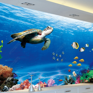 Murale 3D personnalisée de toutes tailles, décoration murale, scène de rêve du monde sous-marin, peinture murale, papier peint photo - Product Image 1