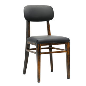 JP Marco de cuero antiguo en acabado de madera Silla Bist Silla de comedor de cuero de imitación para restaurante - Product Image 3