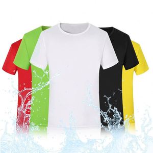 เสื้อยืดผู้ชายสีพื้น 14 สี ราคาถูก แห้งเร็ว 100% โพลีเอสเตอร์ สำหรับขายส่ง รับสกรีนโลโก้ตามแบบ - Product Image 2