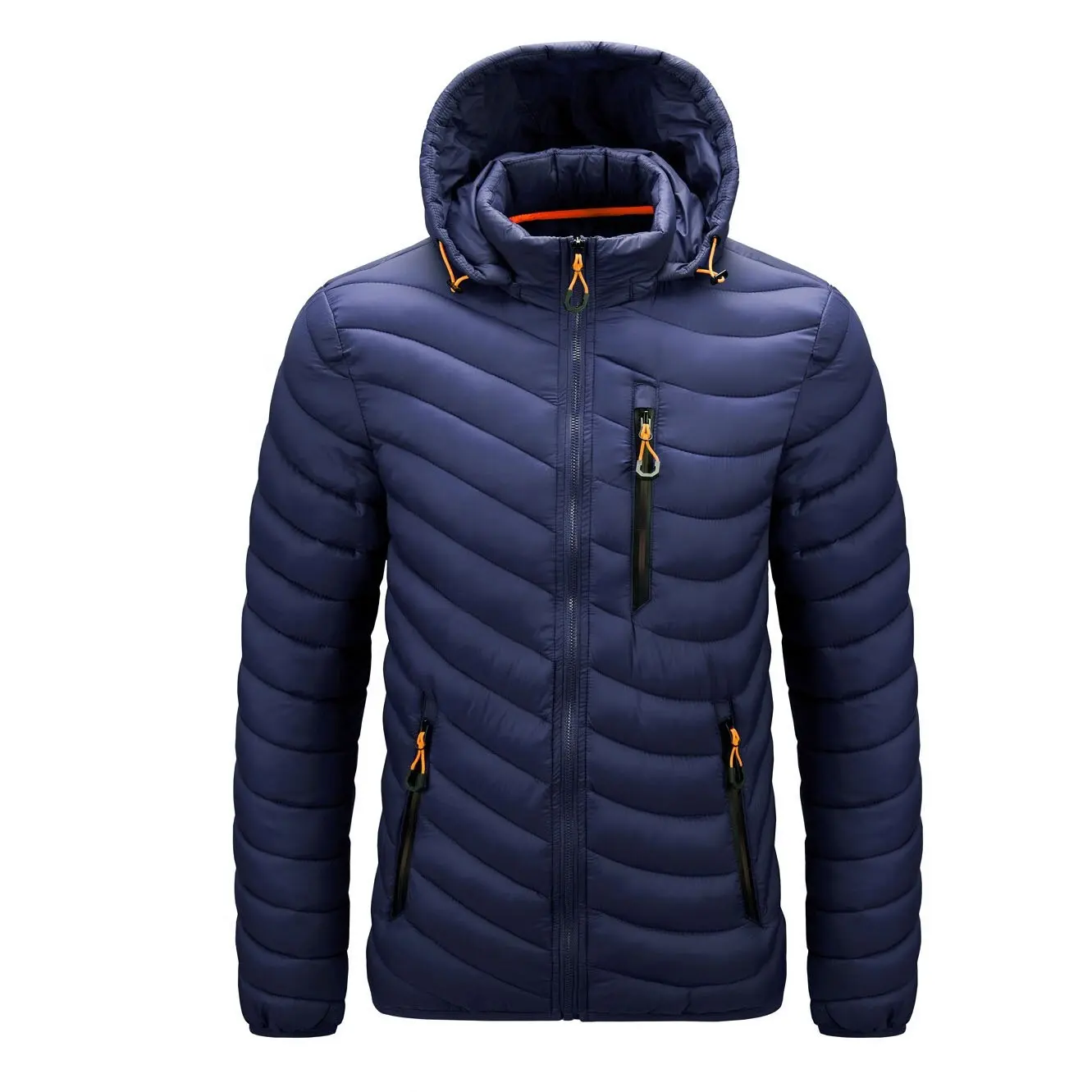 Men's Thicken Puffer Jacket Insulated Water-Resistant Warm Winter Coat with Hood Men Custom High Quality Ultralight