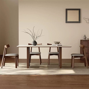 Ensemble de table à manger en bois massif de haute qualité avec un design moderne et simple, facile à nettoyer, durable pour un usage quotidien - Product Image 3