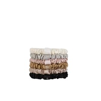 Populaire 1cm Mini élastique Satin tissu cheveux chouchous remise petits bandeaux noirs vente dans le monde Europe