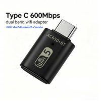 Adaptateur WiFi USB-C 600 Mbps double bande RTL8821CU, récepteur sans fil compatible avec les décodeurs et cartes réseau WiFi