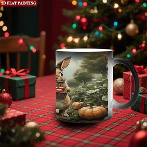 Daily Evening Leisure Hot Drink Mug Frosted Black 11oz <b>Ceramic</b> Heat Color Changing Magic <b>Cup</b> - Product Image 2