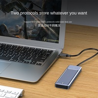 Kotak Hard Disk Mobile Aluminium Alloy Biru M.2 Grosir Pabrik, NVMe/NGFF Dual Protocol Solid State Drive Universal