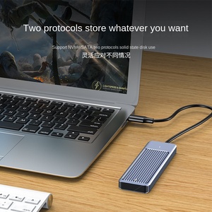 Box per Disco Rigido Mobile M.2 in Lega di Alluminio Blu, Protocollo Doppio NVMe/NGFF, Unità a Stato Solido Universale, Vendita all'Ingrosso - Product Image 3