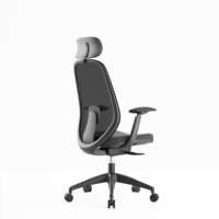 Silla Ejecutiva Moderna de Lujo Giratoria con Reposacabezas Ajustable, Silla de Oficina Negra de Malla con Respaldo Alto, Silla para Escritorio de Computadora