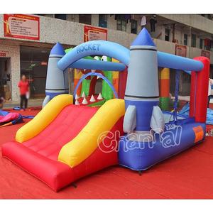 Château gonflable résidentiel de videur de maison de rebond rose avec la glissière - Product Image 2