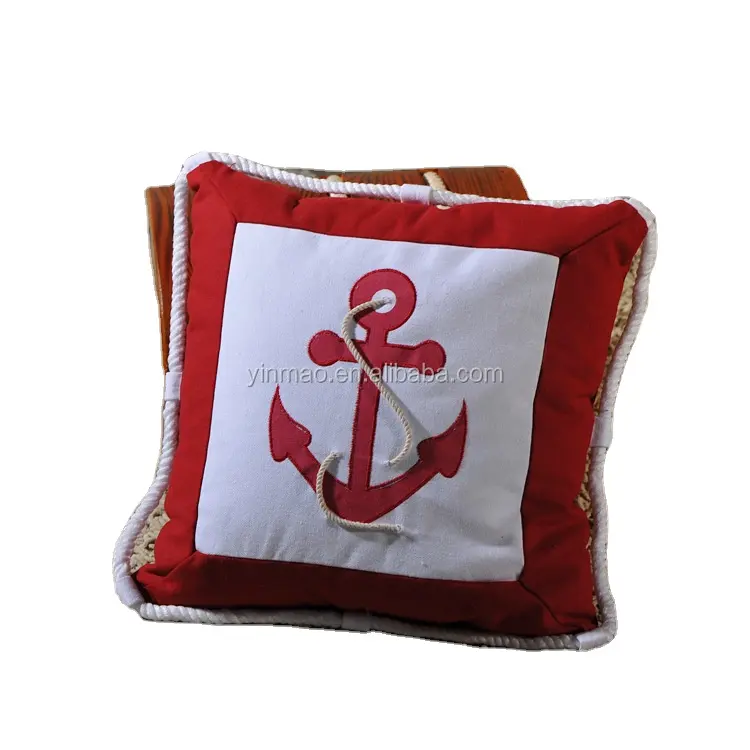 Cuscino in cotone marino con nodo 4set 36x36cm classico divano nautico cuscino decorativo bussola e Design di ancoraggio cuscini