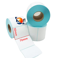 Étiquettes thermiques directes personnalisées 50x70 100x150 vierges ou imprimées, autocollantes, en papier blanc, pour codes-barres, rouleau d'étiquettes pour balance 58mm