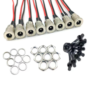 10cm 18AWG 5A montage sur panneau DC 099 <span class=keywords><strong>prise</strong></span> femelle 5.5x2.1mm 2.5mm connecteur fileté en métal pour ouvrir le câble d'extrémité de fils étamés - Product Image 5
