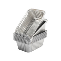 Moules à pâtisserie en aluminium de 5 oz, mini-plaques rectangulaires jetables, contenants de qualité alimentaire argentés pour muffins, cupcakes, collations