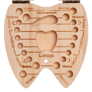 Boîte à dents de lait en bois à <span class=keywords><strong>prix</strong></span> d'usine, boîte de conservation pour cordon ombilical et cheveux, souvenir de bébé, cadeau - Product Image 4