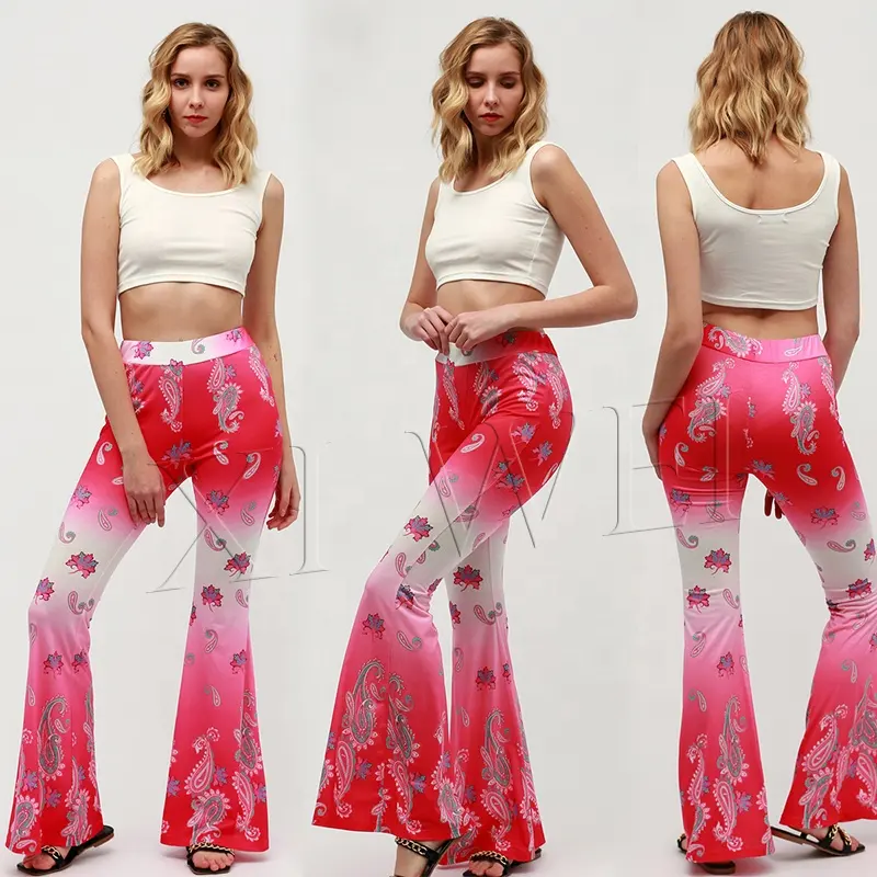 2022 סתיו אופנה קשיו פרח מודפס בנות מזדמנים מכנסיים פרחוני מודפס Loose רחב רגל מכנסיים גברת בתוספת גודל מכנסי קז'ואל