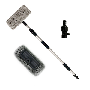 Brosse <span class=keywords><strong>de</strong></span> <span class=keywords><strong>lavage</strong></span> <span class=keywords><strong>de</strong></span> voiture en aluminium VITOP 1,8 m <span class=keywords><strong>à</strong></span> débit réglable avec interrupteur <span class=keywords><strong>à</strong></span> bascule et perche extensible pour le nettoyage des véhicules et des extérieurs domestiques - Product Image 1