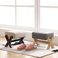 Nouveau tabouret ottoman bas de style chinois en stock, idéal pour l'entrée de la maison ou le bureau, banc rembourré en bois