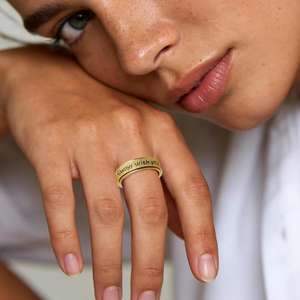 Wholesale Stainless Steel Always With You Love <strong>Promise</strong> Fidget Spinner <strong>Ring</strong> Anxiety Relief Hypoallergenic Jewelry for Women <strong>Men</strong> - Product Image 3