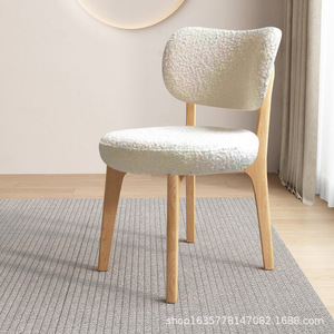 Silla de Comedor Tapizada Estilo Escandinavo con Patas de Madera, Muebles Modernos para el Hogar, Silla para Restaurante - Product Image 4