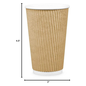 Custom Printed Biodegradable Ripple <b>Cup</b> 6/8/9/12 oz Double Wall Insulated Kraft Paper Lid <b>Disposable</b> for Tea/Coffee/Tequila/Wine - Product Image 4