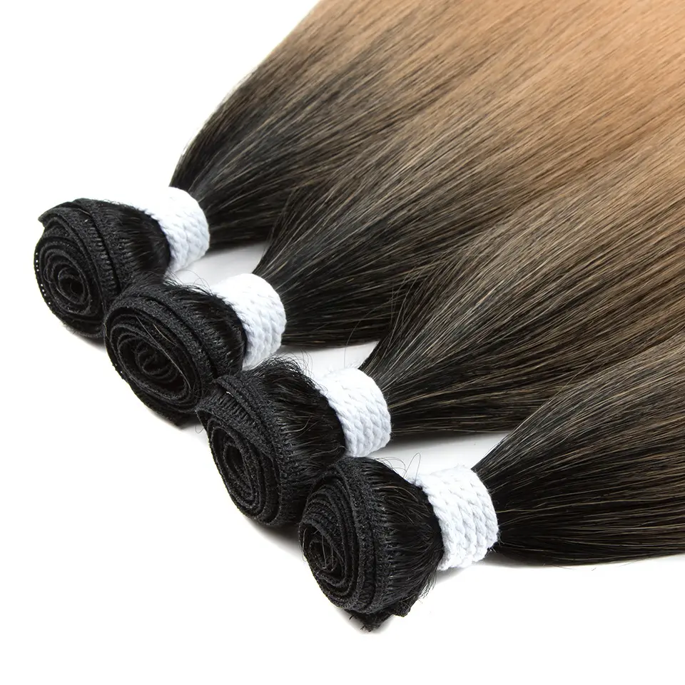 Rebecca alta calidad al por mayor paquetes de 12 a 36 pulgadas de pelo barato brasileño recto tejido extensión de pelo sintético para las mujeres
