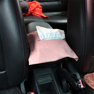 Caja de pañuelos para coche, almacenamiento en el reposabrazos, tela de felpa, consola central, uso dual para coche y hogar - Product Image 1