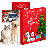 Calendrier de l'Avent pour chien : Ensemble de jouets à mâcher en peluche avec balles en corde, collier, bandana, nœud et papillon interactif pour le plaisir des chiots