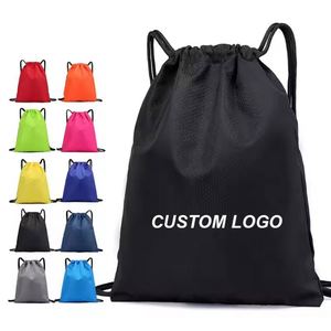 Custom Logo Factory <b>Cheap</b> Polyester Shopping Bag Draw String Sports Gym Bag Bundle Pouch Promotional Drawstring Bag - Product Image 2