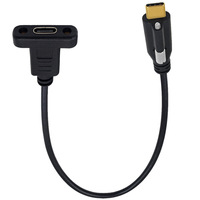 Câble d'extension USB Type C mâle vers femelle à montage sur panneau, câble de données à verrouillage par vis 10 Gbit/s pour équipement industriel
