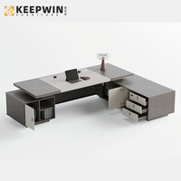 Motif de pierre noire Premium PDG Boss Mobilier de bureau de direction moderne de luxe Ensemble de bureau de bureau