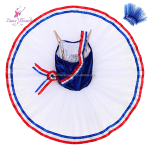 Tutú de Ballet Pre-profesional BLL611 Azul Rey con Corpiño de Terciopelo y Tul Rígido Blanco para <span class=keywords><strong>la</strong></span> Variación <span class=keywords><strong>La</strong></span> Llama de París - Product Image 2