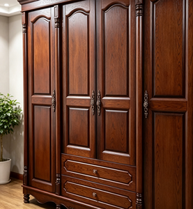 Armario Tradicional de Madera Maciza con Puertas de Panel Elevado y Diseño con Bisagras, Gran Capacidad, Estilo Antiguo - Product Image 5