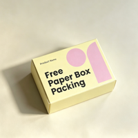 Boîtes personnalisées écologiques réutilisables en carton blanc avec motif cercle jaune, impression ovale, minimalistes, propres, lumineuses, élégantes, simples, en forme de L