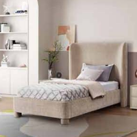 Lit double plateforme en tissu bouclé de style minimaliste italien moderne, meubles d'intérieur pour chambre à coucher