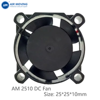 Ventilateurs axiaux DC AM2510H12B 25*25*10mm 12000RPM 5V 12V à roulement à billes étanches et silencieux