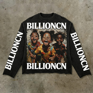 Streetwear Boxy Hoodie Vintage personnalisé, sweat-shirt à capuche court imprimé graphique Style français essentiel pour hommes - Product Image 1