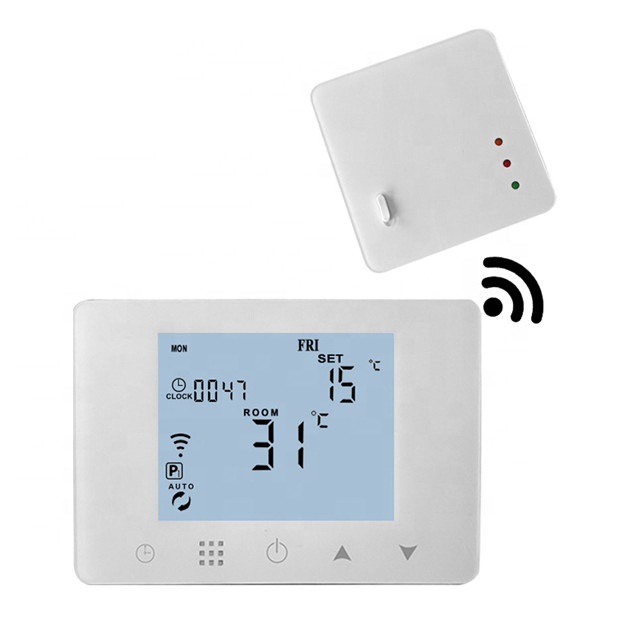 Smart Life APP Control Manifold Floor Heating Room Thermostat Wifi Wireless With RF Receiver For Water Boiler Heating