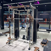 Estación Multifuncional para Gimnasio en Casa XinRui, Equipo de Múltiples Funciones, Máquina Smith, Power Rack para Ejercicio