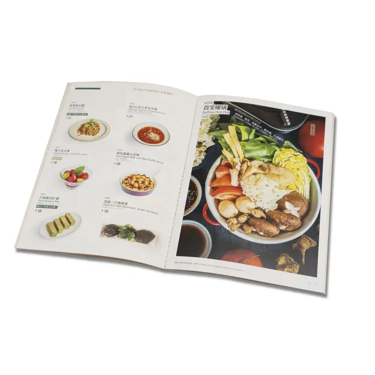 Tùy Chỉnh Nghệ Thuật Giấy Nhà Hàng Menu Catalogue Tờ Rơi Cuốn Sách In Ấn