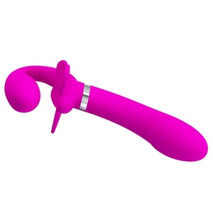 Vibrations dildo für Frauen Wiederauf ladbarer tragbarer Schmetterlings vibrator mit doppeltem Verwendung zweck für Lesben Strap On Pussy Massager G-Punkt Vibrator - Product Image 5