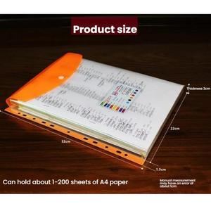 Factory Price 2pcs /Pack A4 Transparent Plastic <strong>File</strong> <strong>Folder</strong> 11-hole Loose-leaf Pocket <strong>with</strong> <strong>Snap</strong> Closure - Product Image 6