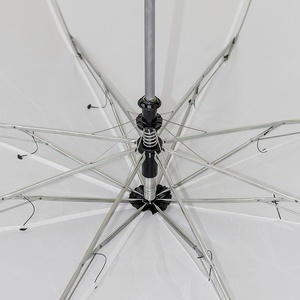 Travel Gift Business Advertising <b>Umbrella</b> 2-Fold Curved Handle White Polyester-Promotional Business Gift - Product Image 3