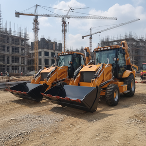 <span class=keywords><strong>Mini</strong></span>-chargeuse compacte hydraulique 4x4 de marque chinoise, chargeuse frontale, chargeuse-pelleteuse, capacité de charge nominale de 2500 kg, JCB 3CX 4CX CAT - Product Image 1