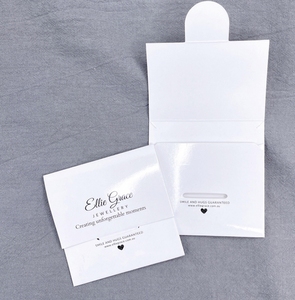 Carte de présentation de bijoux en papier écologique blanche pour boucles d'oreilles, colliers, bracelets, anneaux d'oreille, emballage de bijoux avec logo personnalisé - Product Image 3