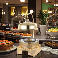 Nouveau Réchaud de Buffet Professionnel 8L en Acier Inoxydable Doré pour Traiteur, Mariages, Hôtels et Restaurants - Grande Capacité