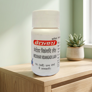 Cápsulas Herbales con Extracto de Agua Ayurvédica Clásica Medoharvidangadi Loha (Silvestre) en Botella para un Control de Peso Saludable - Baidyanath - Product Image 3