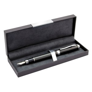 Étui à instruments noir lisse avec plaque pour stylos et outils d'écriture - Product Image 1