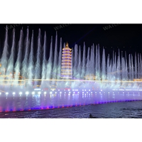 Ensemble de fontaines musicales dansantes personnalisées avec affichage synchronisé de l'eau et lumières LED colorées pour fontaine commerciale