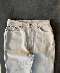 Fabricante de pantalones vaqueros de cintura alta ropa de calle elástica blanca de gran tamaño campana inferior <span class=keywords><strong>Bootcut</strong></span> acampanado personalizado Pantalon Homme hombres Jean - Product Image 3