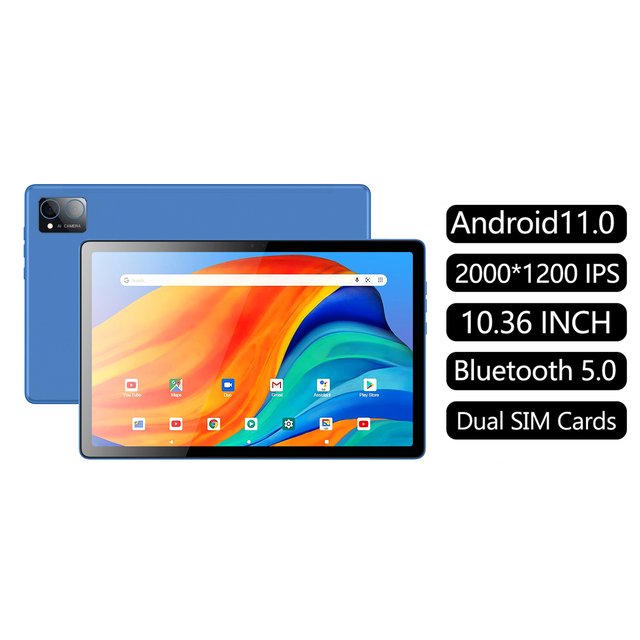 10.36 Inch Tablet PC Android 11.0 OS 2000*1200 IPS 2K Screen 8GB RAM 128GB ROM 4G LTE Phone Tablets